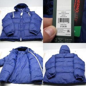 Alpine Design 1962 Puffer Jacket Men XL Blue Hood Oversized Relax Fit Parka NEW‎